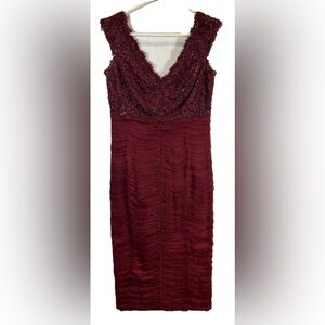 Tadashi collection 4 burgundy dress